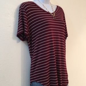 Vienna Couture Red/White Striped Top Women’s Sz XL